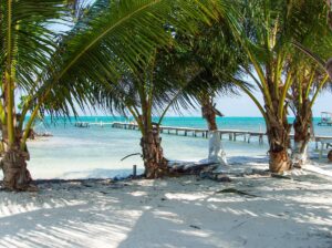 plage de sable blanc au Belize