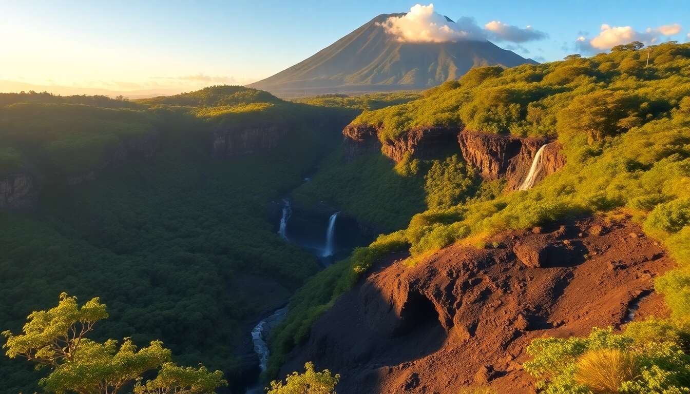 Découverte de l'est : cascades et coulées de lave