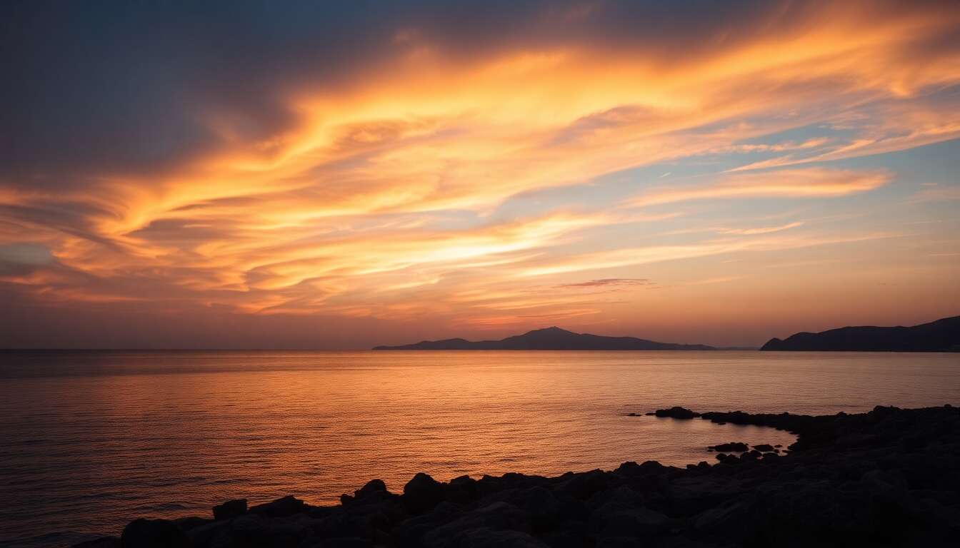 Admirez le coucher de soleil spectaculaire