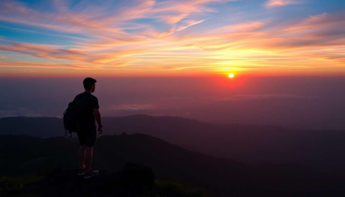 Vivre le lever du soleil au sommet