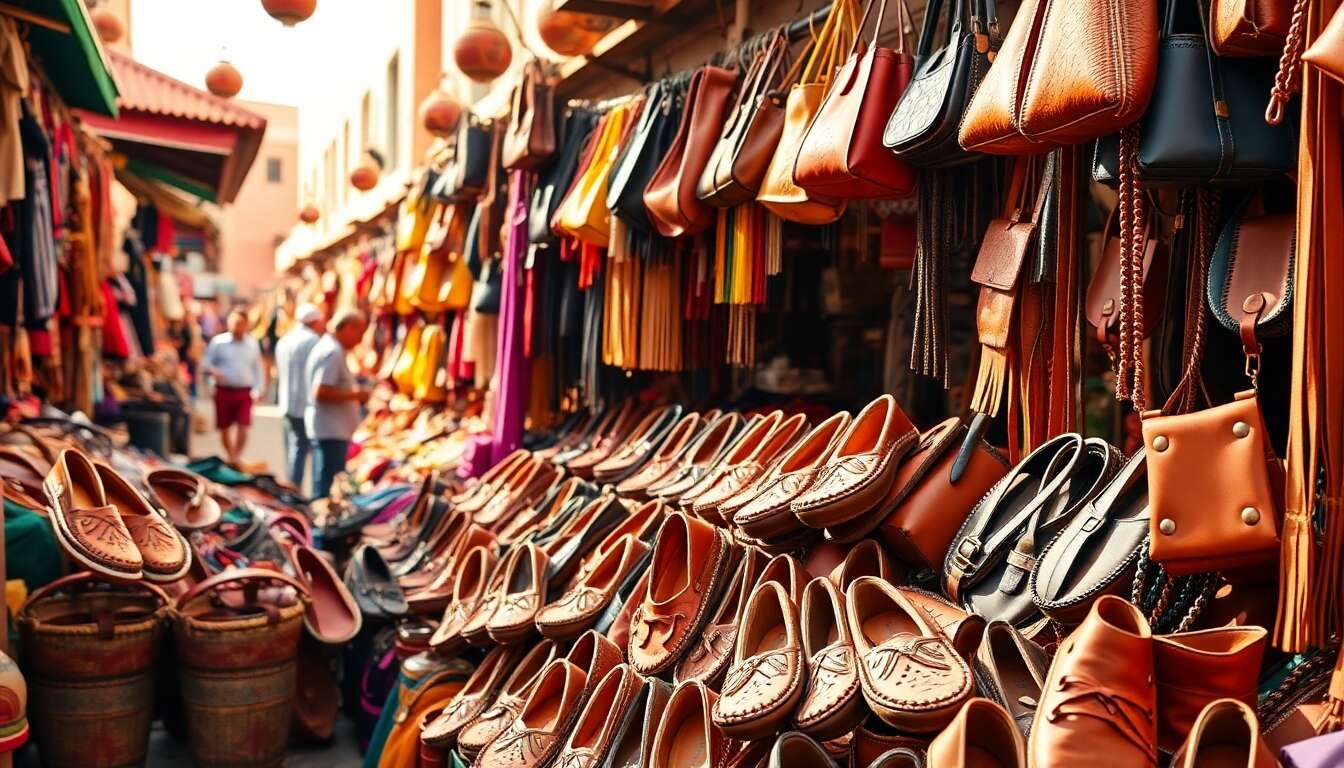 Artisanat en cuir : babouches et accessoires