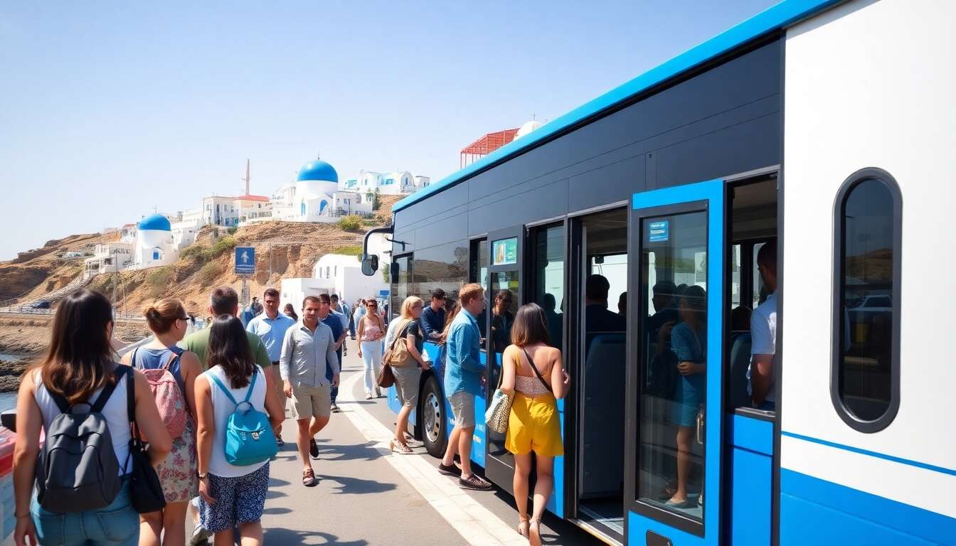 Les bus à santorin