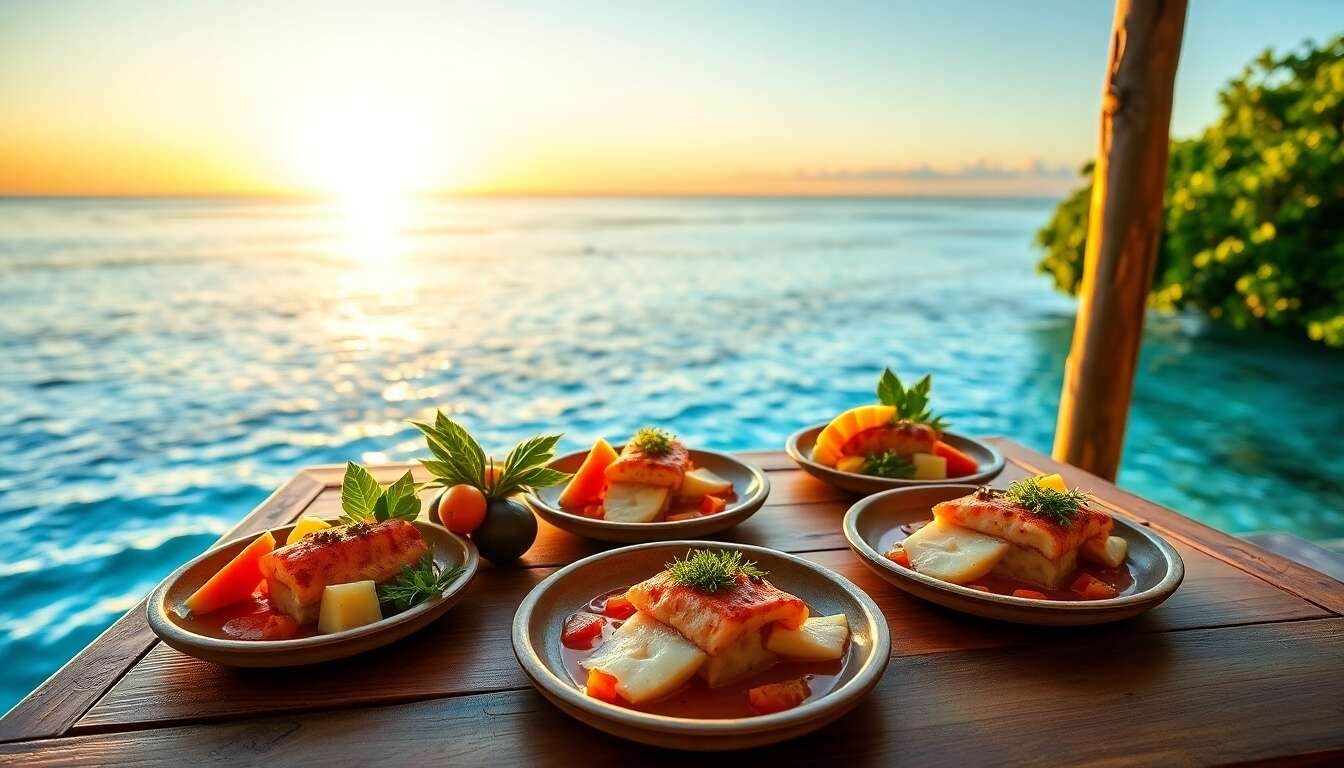 Déguster du poisson cru au bord du lagoon