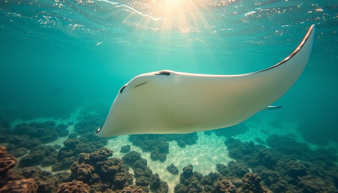 Nager avec les raies mantas dans leur habitat naturel