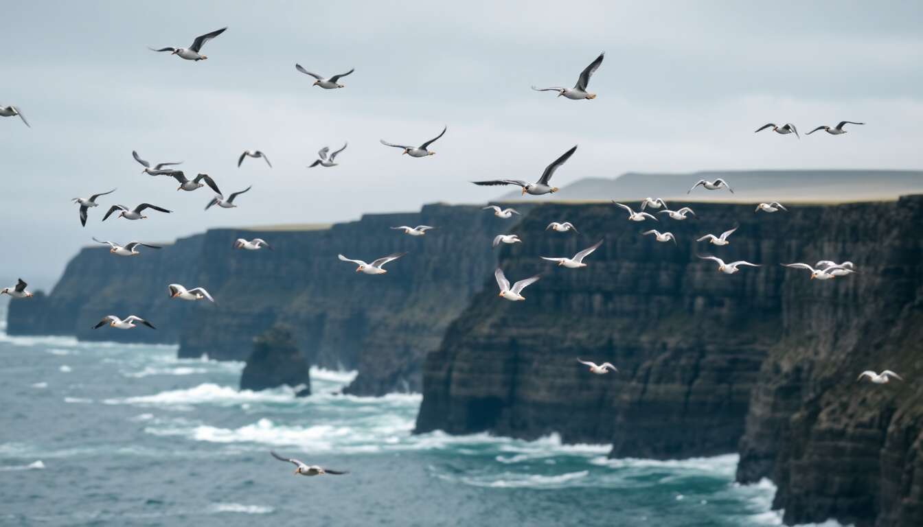 Observation des oiseaux sur les falaises de latrabjarg