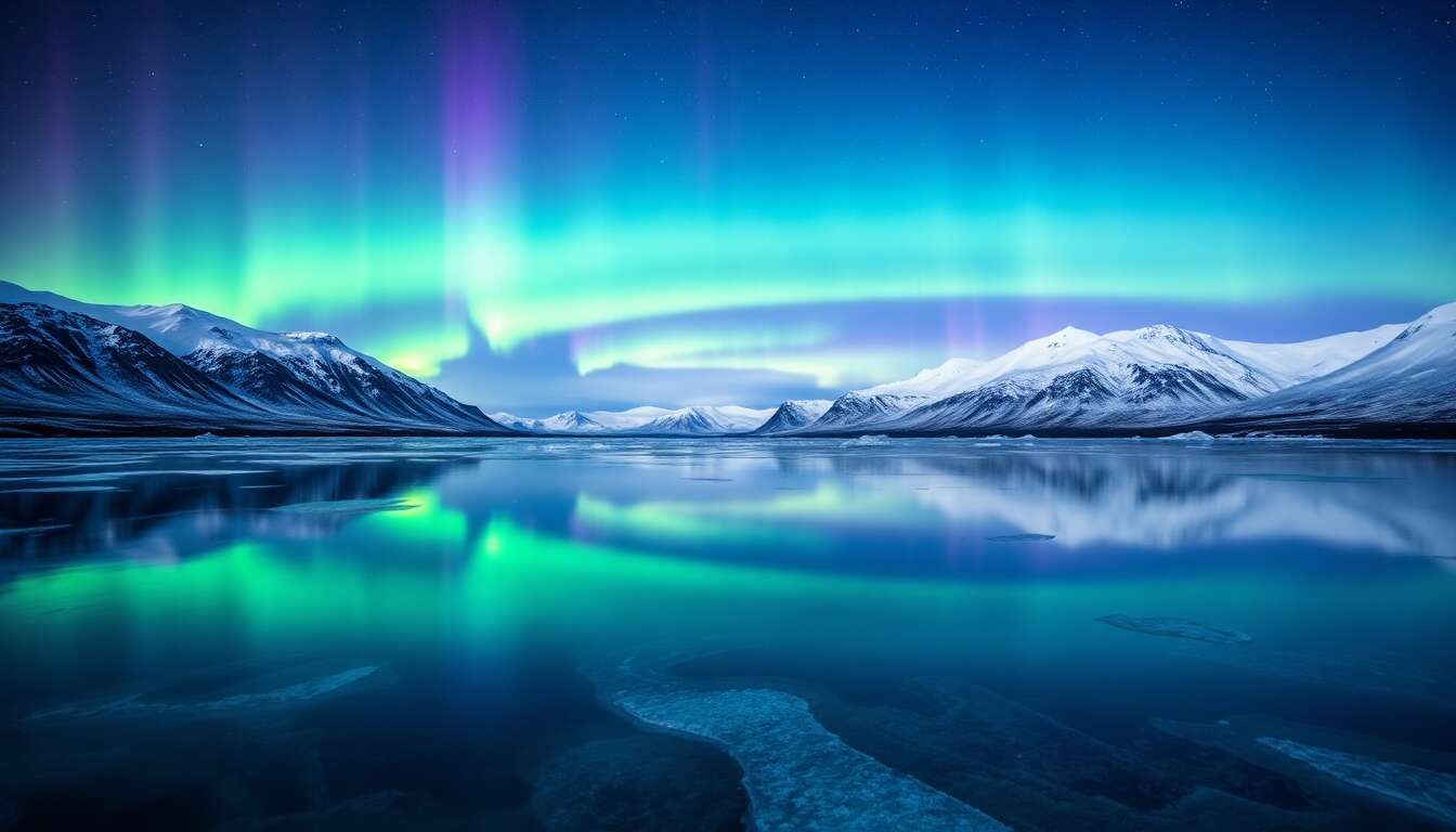 Contemplez les aurores boréales sur le lagon glaciaire