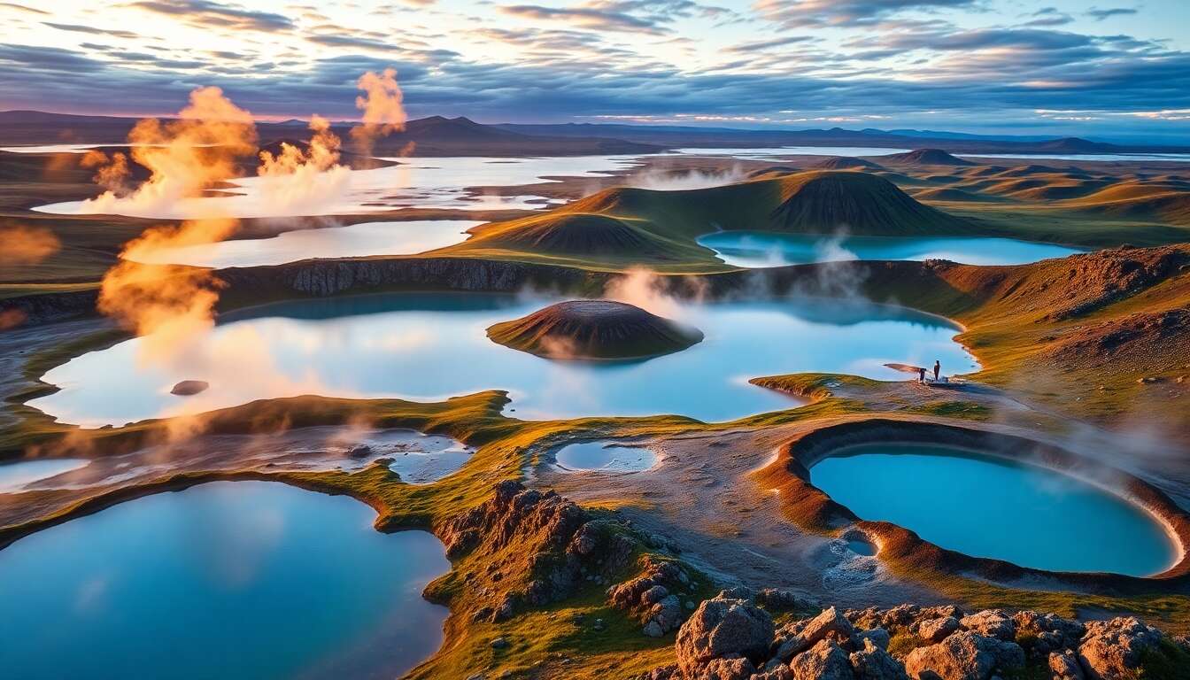 Explorer les merveilles géothermiques du lac myvatn