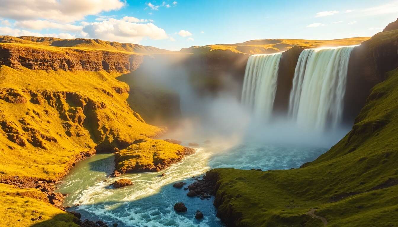 Gullfoss et son spectacle doré