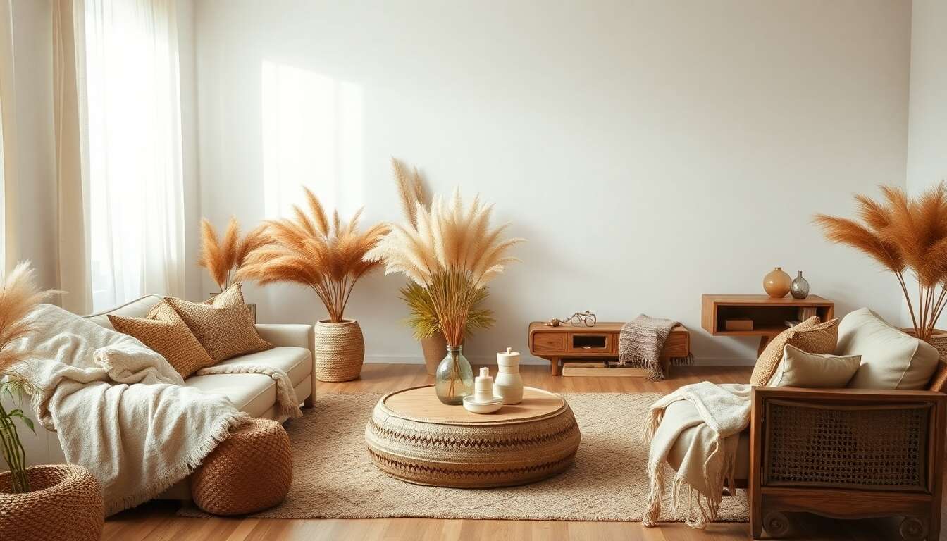 Créer une ambiance hippie chic avec la fleur de pampa Créer une ambiance hippie chic avec la fleur de pampa