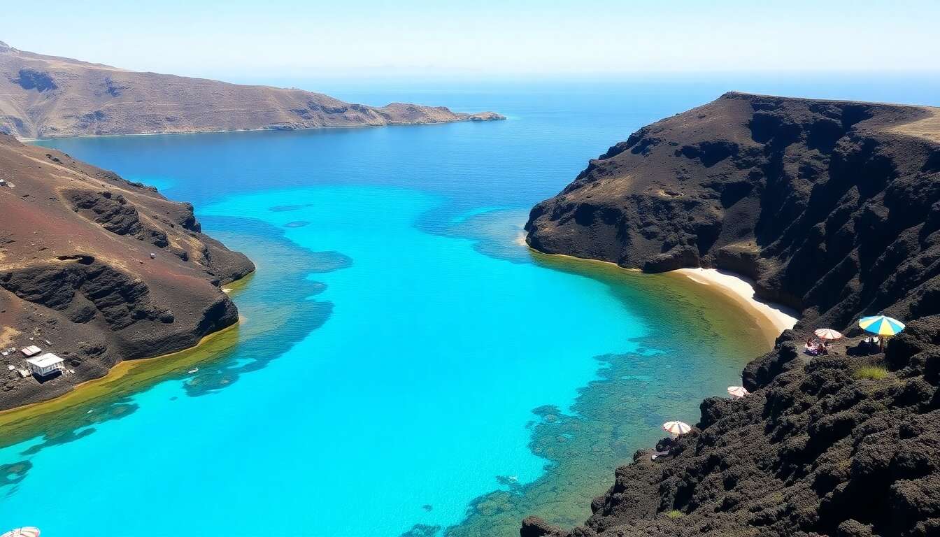 Profiter des plages volcaniques de kamari et kokkini