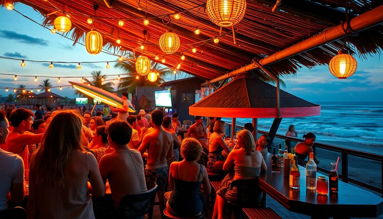 La vie nocturne animée de canggu La vie nocturne animée de canggu