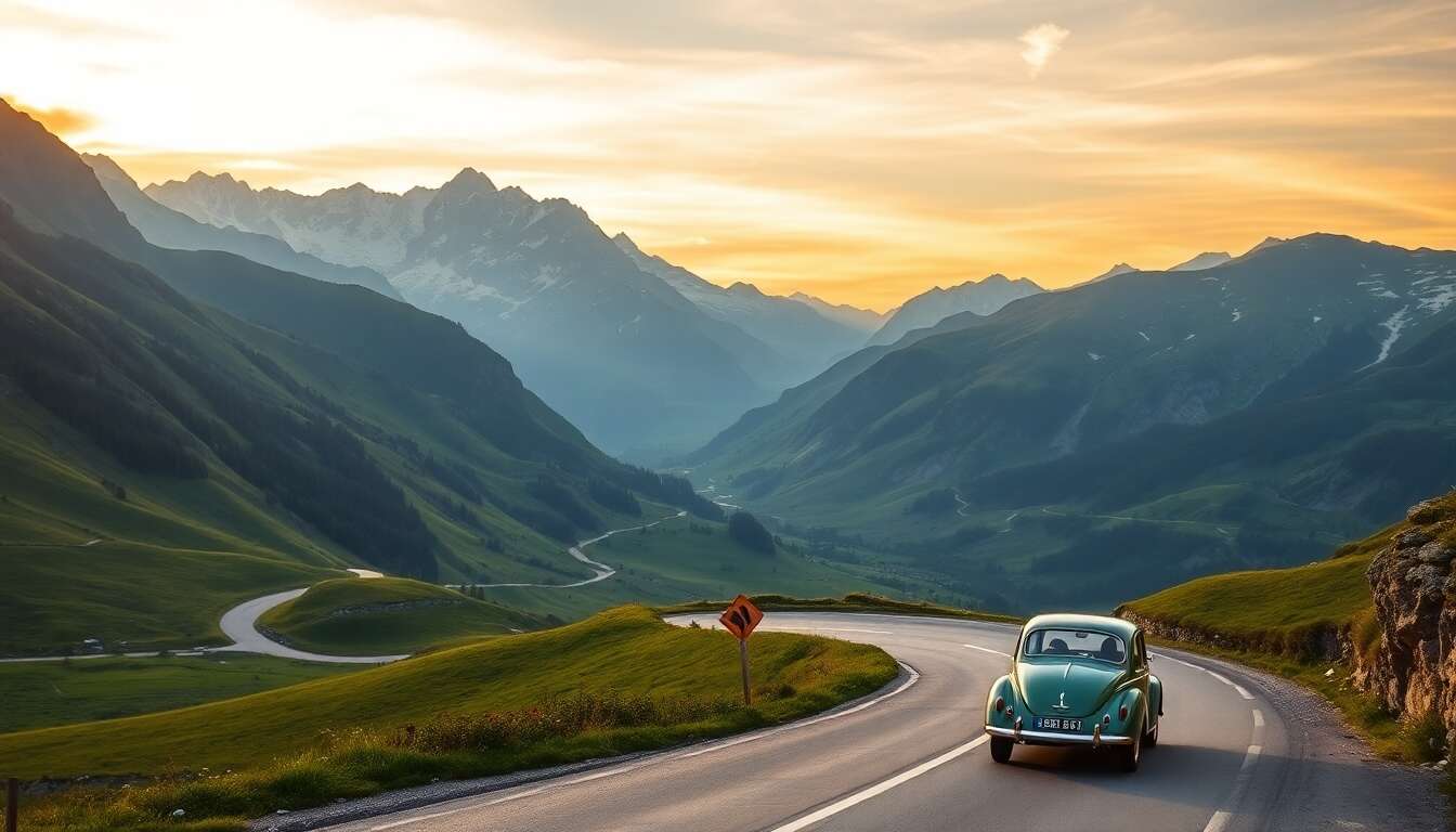 Explorer les montagnes suisses en voiture