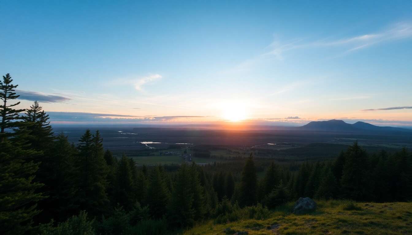 L’été en laponie : soleil de minuit et nature verdoyante L’été en laponie : soleil de minuit et nature verdoyante