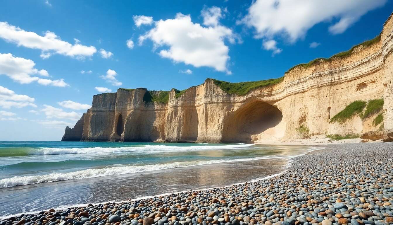 Immersion dans les falaises de craie à étretat