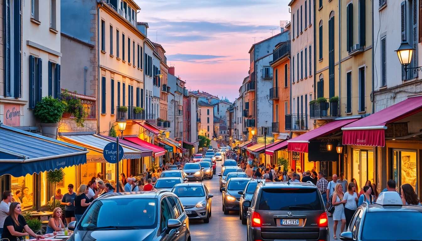 Bruits et agitation du centre-ville en été Bruits et agitation du centre-ville en été