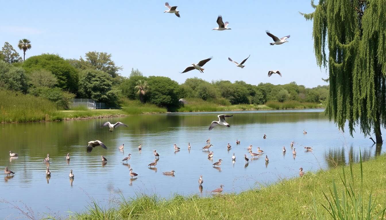 Rencontre avec la faune locale près des étangs